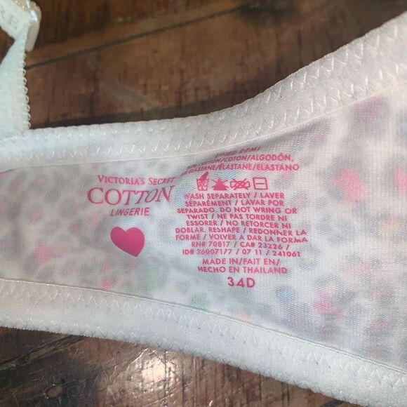 Victoria’s Secret cotton rainbow leopard spots lined Demi 34D bra - Picture 3 of 3